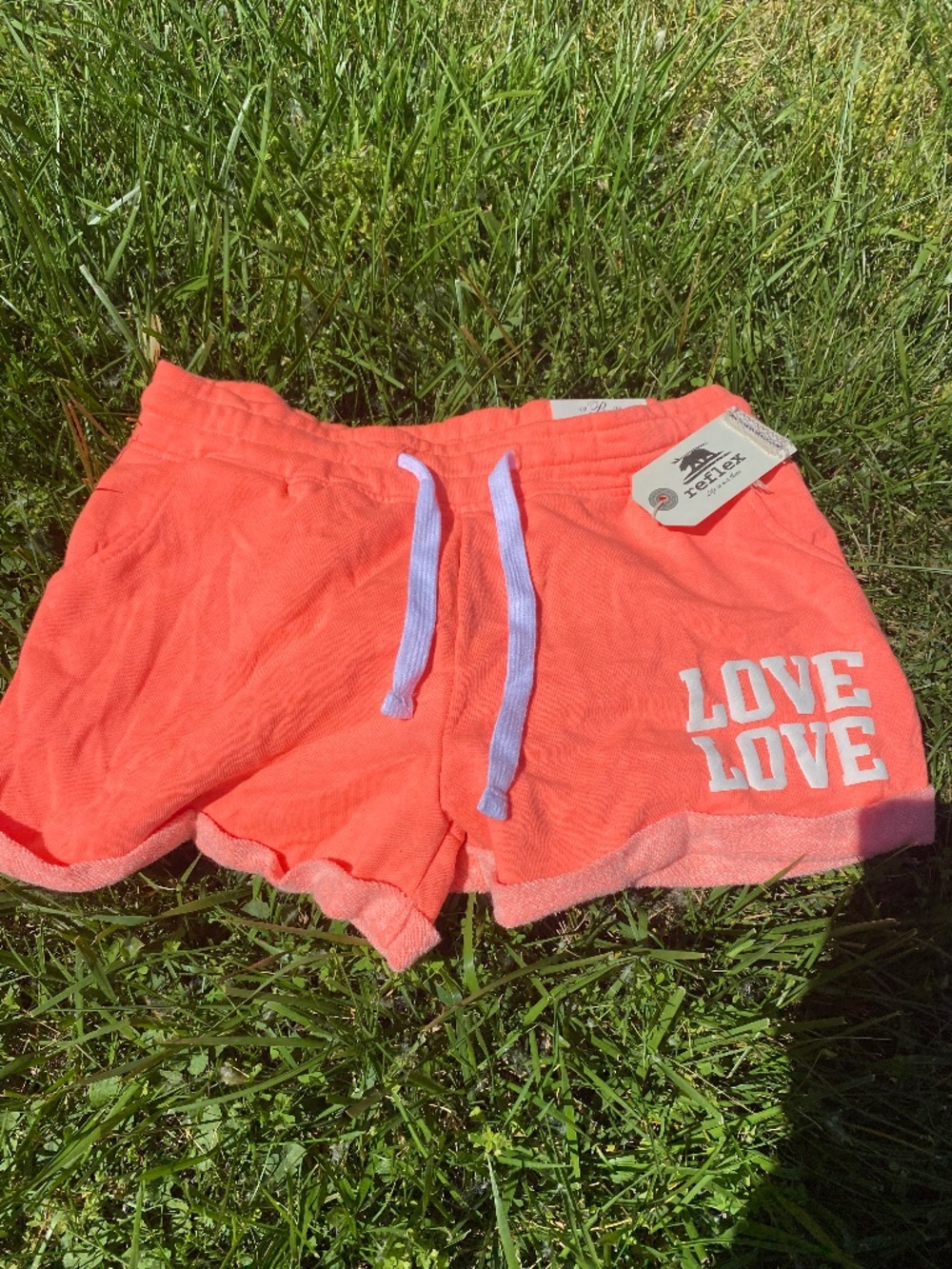Reflex Girl's/Women's {New With Tag} Coral Orange Drawstring Shorts(Size 8)